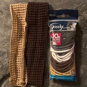 45 Ouchless Ponytail Elastics with 2 Elastic Headbands